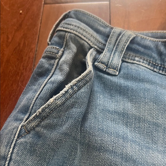 KanCan Light Blue Distressed Flare Jeans with Button Front - Picture 5 of 8